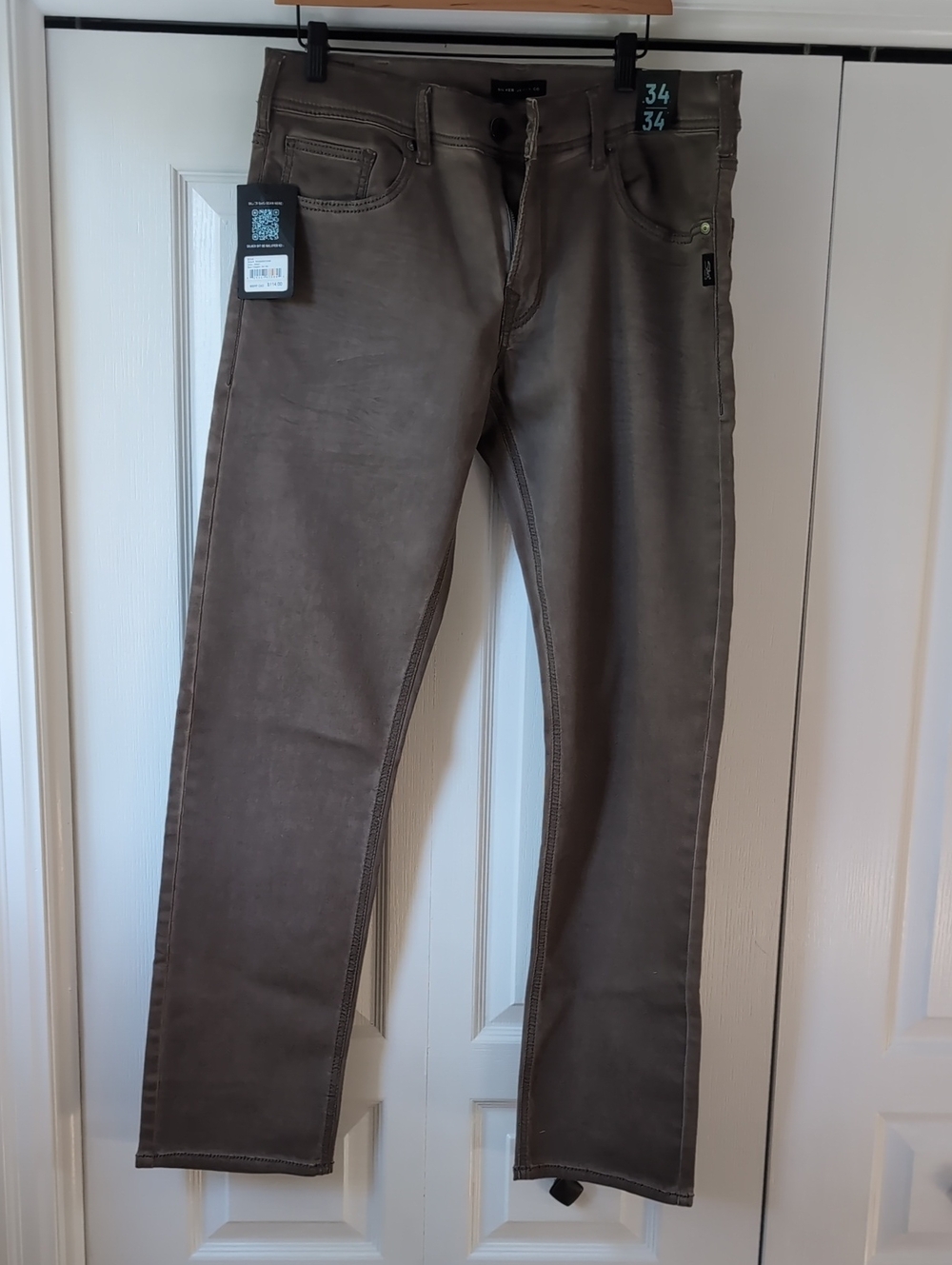 Silver Jeans Men's Eddie Athletic Resort Fit Jeans in Brown 34x34